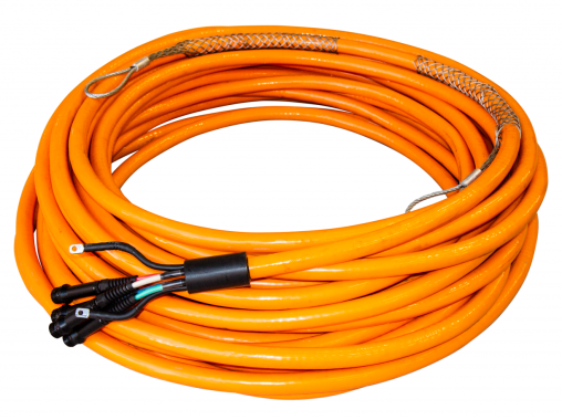 Towed and deck coaxial HV power cables